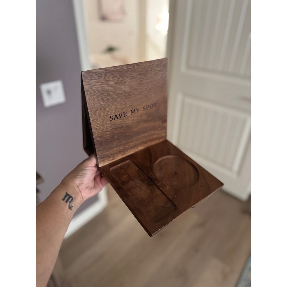 Decor Steals Save My Spot wooden book holder EUC